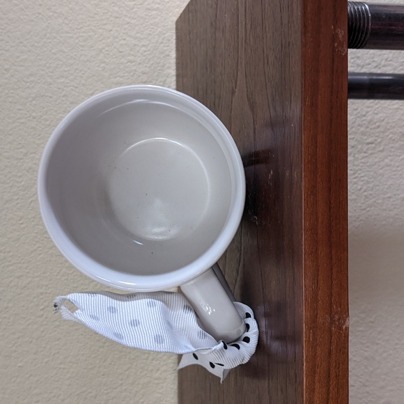 Threshold White Black “P” Monogram Coffee Mug Cup Stoneware Gift Desk EUC - Picture 3 of 3